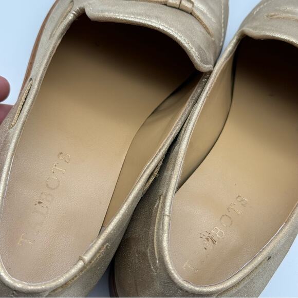 Talbots Leighton Tassel Loafers Gold Metallic Suede 8 - Picture 8 of 15